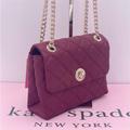 Kate Spade Bags | Kate Spade Natalia Quilted Leather Small Flap Crossbody Shoulder Bag | Color: Purple/Red | Size: Os