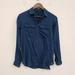 J. Crew Tops | J Crew Womens Popover Chambray Top Size 2 Blue Long Sleeve Button Up Lightweight | Color: Blue | Size: 2