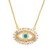 Anthropologie Jewelry | Anthro 14k Gold Plated Vermeil Cubic Zirconia Baguette Evil Eye 18” Neck | Color: Gold | Size: 18”