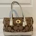 Coach Bags | Coach Signature Turnlock Gallery Tote Shoulder Bag | Color: Brown/Cream | Size: Os