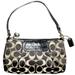 Coach Bags | Coach Signature C Black Tan Canvas Leather Trim Wristlet Purse Coach Charms | Color: Black | Size: Os