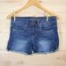 American Eagle Outfitters Shorts | American Eagle Shorts Women's 4 Blue Jean Stretch Cuffed Raw Hem Denim 5 Pocket | Color: Blue | Size: 4