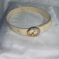 Gucci Accessories | Authentic Gucci 75cm (Size Sm / Med) Cream Leather Belt W/Gold/Silver Gg Buckle | Color: Cream/Gold | Size: Os