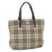 Burberry Bags | Burberry Nova Check Blue Label Hand Bag Nylon Leather Beige Brown Auth Yb329 | Color: Tan | Size: Os