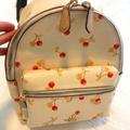 Coach Bags | Coach Leather Mini Court Cherry Design Backpack - Perfect Condition! | Color: Cream | Size: Os