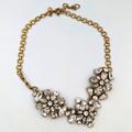 J. Crew Jewelry | Beautiful Statement Gold Tone Clear Rhinestones J. Crew Necklace | Color: Gold/White | Size: Os