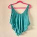 Free People Tops | Free People Aqua Linen Crop Top | Color: Blue/Green | Size: Xs