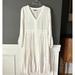 Anthropologie Dresses | Frnch Paris Ivory Swiss Dot Lace Boho Beach Bride V-Neck Ruffle Hem Dress Medium | Color: Cream/White | Size: M