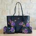 Coach Bags | Coach Signature Floral Reversible Tote Handbag&Wallet&Wristlet Nwt Authentic | Color: Brown/Purple | Size: Os