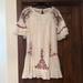 Free People Dresses | Free People Boho Embroidered Caftan Tunic Dress, Lightweight Material, Size S | Color: White | Size: S