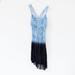 Free People Dresses | Free People Blue Ombre Fringe Strappy Crochet Asymmetrical Midi Dress | Size 0 | Color: Blue | Size: 0
