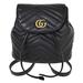 Gucci Bags | Gucci Gg Marmont Mini Chain Backpack Bag V Stitch Leather Black Gold | Color: Black | Size: W 7.5 X H 7.1 X D 3.9