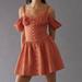 Anthropologie Dresses | Anthropologie Orange Off The Shoulder Strappy Smock Linen Mini Dress Large | Color: Orange | Size: L