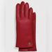 Coach Accessories | Coach Horse & Carriage Plaque Leather "Tech Gloves" In Cherry Red, Size 8 | Color: Red | Size: Size 8