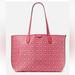 Kate Spade Bags | New Kate Spade Flower Monogram Coated Canvas Tote Raspberry Multi With Pouch | Color: Gold | Size: Os