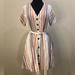 American Eagle Outfitters Dresses | American Eagle Striped Short Sleeve Button Front Shirt Dress Size M | Color: Cream/Tan | Size: M