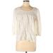 American Eagle Outfitters Tops | American Eagle Sz M Ivory Lace Boho 3/4 Sleeve Top | Color: Cream/White | Size: M