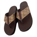 Coach Shoes | Coach Men's Signature Coated Canvas Flip Flop Sandal | Color: Brown | Size: 9