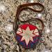 Disney Bags | Disney Captain Marvel Circle Crossbody Bag Purse Round Symbol Gold Star Red Blue | Color: Blue/Red | Size: Os