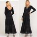 Free People Dresses | Free People Earth Angel Maxi Long-Sleeve Ribbed Dress In Extra Small | Color: Black | Size: Xs