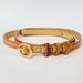 J. Crew Accessories | J. Crew Skinny 3/8" Snakeskin Embossed Peachy Brown Leather Belt Sz Xs | Color: Pink/Tan | Size: Xs