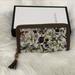 Gucci Bags | Gucci Floral Print Zip-Around Wallet W/Bamboo Accent | Color: Brown/White | Size: Os