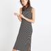 Madewell Dresses | Madewell Ribbed Mockneck Midi Dress In Stripe | Color: Black/White | Size: S