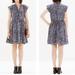 Madewell Dresses | Madewell Silk Blue Shirtdress Newsprint Floral Above Knee Button Dress Size 8 | Color: Blue/Gray | Size: 8