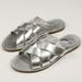 Madewell Shoes | Madewell Metallic Boardwalk Woven Slide Sandal | Color: Silver | Size: 8.5