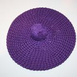 Gucci Accessories | Gucci Purple Cotton Pom Pom Crochet Beret Hat | Color: Purple | Size: M
