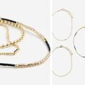 Free People Jewelry | New Free People Gold & Black Boho Beaded Anklet Bracelet Jewelry Bangles Set | Color: Black/Gold | Size: Os