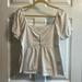 American Eagle Outfitters Tops | American Eagle Babydoll Top Size Large | Color: Cream/White | Size: L