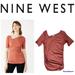 Nine West Tops | New Nine West Womens Rib Ruched Elbow Sleeve Top/ Mauve Jewel/ Size Xl | Color: Orange | Size: Xl