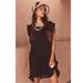 Free People Dresses | Free People Free-Est Short And Sweet Tunic Dress Ruffle Black Cotton S | Color: Black | Size: S