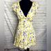 Free People Dresses | Free People It Takes Two Dress In Ivory Floral Print Size M | Color: Blue/Yellow | Size: M