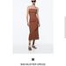 Zara Dresses | Brown Midi Dress From Zara | Color: Brown | Size: M