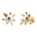 Kate Spade Jewelry | Kate Spade Firework Floral Multi Color Gold Stud Earrings | Color: Gold/Purple | Size: Os