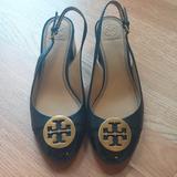 Tory Burch Shoes | Blocked Heels, Closed Toe, Slingback. Patent Leather | Color: Black | Size: 7