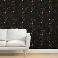 Anthropologie Wall Decor | Floral Wallpaper (4) - Prepasted Removable Smooth | Color: Black | Size: Various