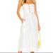 Free People Dresses | Free People Lilah Pleated Tube Strapless Midi Dress Size Xs | Color: White | Size: Xs