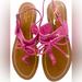 Kate Spade Shoes | Kate Spade Nwotnew York Carlita Pink Leather Bow Ankle Strap Flat Sandals 10.M | Color: Pink | Size: 10