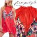 Free People Dresses | Free People Marsha Floral Tunic Dress Top Red Nwt | Color: Pink/Red | Size: Xs