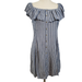 American Eagle Outfitters Dresses | American Eagle | Striped Off The Shoulder Button Front Mini Dress Size Large Nwt | Color: Blue/White | Size: L