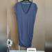 Athleta Dresses | Athleta V-Neck Scrunch Rouched Blue Dress Size Mp | Color: Blue | Size: Mp