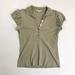 Burberry Tops | Burberry Puff Sleeve Polo Shirt Medium Fitted Short Sleeve Plaid Detail Khaki | Color: Tan | Size: M