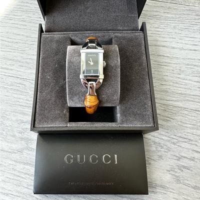 Gucci Accessories | Classic Gucci Woman Brown And Silver Bamboo Watch 6800l | Color: Brown/Silver | Size: Os
