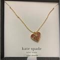 Kate Spade Jewelry | Kate Spade Gold-Tone Cubic Zirconia Heart Mini Pendant, 16"+3” Extender. Nib | Color: Gold/Pink | Size: Os