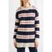 J. Crew Sweaters | J. Crew Womens M Blue Stripe Merino Wool Blend Gabby Cable Knit Tunic Sweater | Color: Blue | Size: M