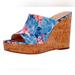 Jessica Simpson Shoes | Jessica Simpson Shantelle Graphics Floral Print Wedge | Color: Blue | Size: 11