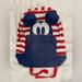 Disney Bags | Disney Mickey Mouse Americana Striped Backpack. | Color: Blue/Red | Size: Os